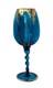 Empoli Italian MCM Cobalt Blue Lobed Glass Vase 15.25 Twisted Stem, Gold Gilt
