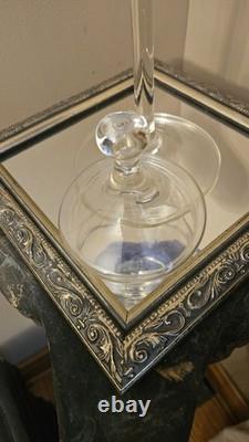 Empoli Italy Mid-Century Modern Cobalt Footed Candy Dish Optic Bubbles Rare