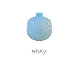 Empoli MCM Italian Opalino Robin's Egg Blue Cased Glass Vase 10 Statement