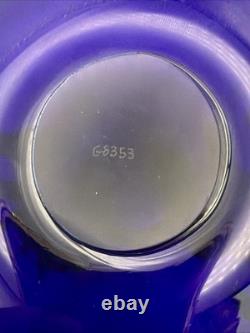 Eric Brakken 1988 Signed Macchia Art Glass Vase Cobalt Blue Studio Glass 13