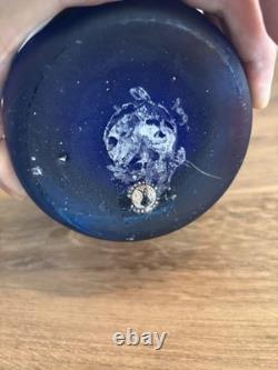 Essie Zareh Baijan Art Glass Vase 15.5 Large Blue Red Azerbaijan Label