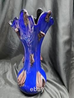 Essie Zareh Baijann Cobalt Blue Glass Blown Vase