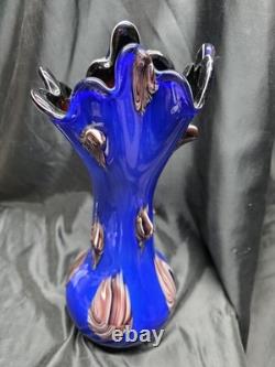 Essie Zareh Baijann Cobalt Blue Glass Blown Vase
