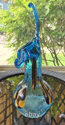 Essie Zareh Jack in the Pulpit Art Glass Vase Transparent Blue with Spots