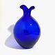 Eva Zeisel Mglass Marinha Grande Blue Medium Vase Art Glass 550 V Collection OOP