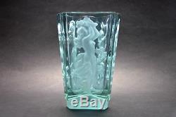 Exquisite Czech Art Deco Alexandrit Glass Vase with Dancing Nudes