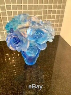 Extraordinary Blue Rose Vase Nancy Daum Style Sz17/16/19 Cm Collector Vase