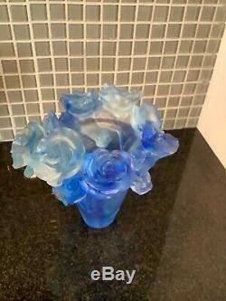 Extraordinary Blue Rose Vase Nancy Daum Style Sz17/16/19 Cm Collector Vase