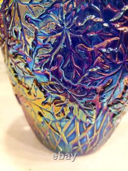 Extremely Rare- Glass Eye Studio Lakeside Blue 5000 Maple Leaf Vase New Extremely Rare- Glass Eye Studio Lakeside Blue 5000 Maple Leaf Vase New