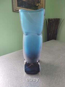 Extremely Rare Vintage Karlin Rushbrooke Double Sided Abstract Blue Vase Signed