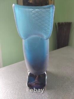 Extremely Rare Vintage Karlin Rushbrooke Double Sided Abstract Blue Vase Signed