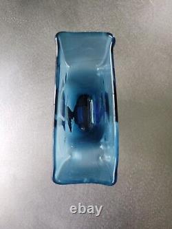 Extremely Rare Vintage Karlin Rushbrooke Double Sided Abstract Blue Vase Signed