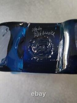 Extremely Rare Vintage Karlin Rushbrooke Double Sided Abstract Blue Vase Signed