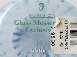FENTON ART GLASS 1999 Messenger Exclusive VASE #4049 signed DAN FENTON Blue opal