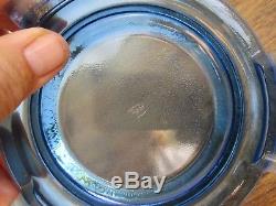 FENTON Art Glass Optic Coin Dot Blue Opalescent 3pc Ginger Jar Vase base lid