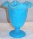 FENTON GLASS RARE ANTIQUE NUDE DANCING LADIES PEKING BLUE VASE c. 1934