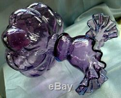 FENTON GLASSXSRC8MULBERRYVINTAGEMINT+PERFc1940sDIAMOND OPTICMELONVASE