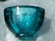 FIRE & LIGHT Originals Recycled Glass Aqua Blue Wide Lipped Vase, Bowl