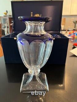 Faberge cobalt blue crystal vase