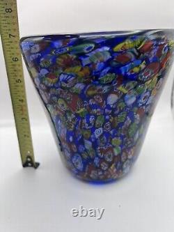 Fantastic Blue Glass Vintage Murano Vase By Fratelli Toso (milliefiorie)