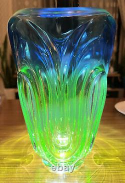 Fantastic Vintage Uranium Sommerso Glass Vase