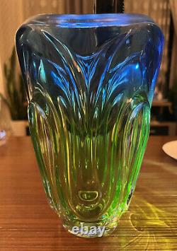 Fantastic Vintage Uranium Sommerso Glass Vase