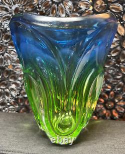 Fantastic Vintage Uranium Sommerso Glass Vase