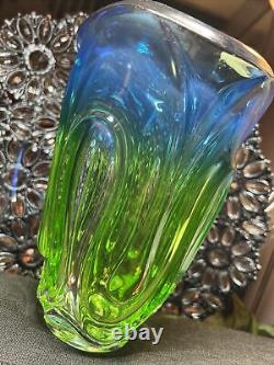 Fantastic Vintage Uranium Sommerso Glass Vase