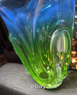 Fantastic Vintage Uranium Sommerso Glass Vase