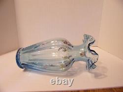 Fenton 11 Blue Vase 95th Anniversary Signed N. Williams