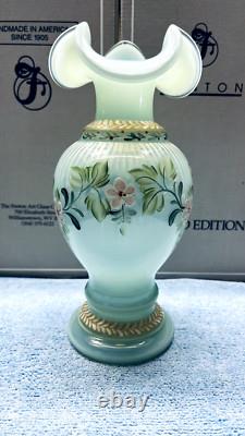 Fenton 9 Blue Opaline Floral Vase. Limited Edition. Beautiful