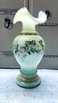 Fenton 9 Blue Opaline Floral Vase. Limited Edition. Beautiful
