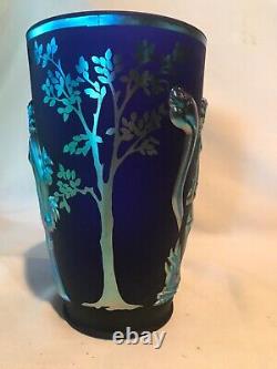 Fenton Art Glass 2006 Connoisseur Collection Favrene Seasons Vase