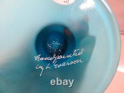 Fenton Art Glass Blue Lagoon Opalescent Fan Vase