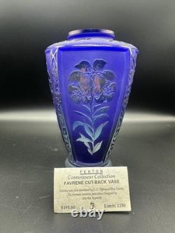 Fenton Art Glass Limited Edition 1996 Favrene Cut-Back Vase