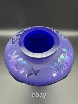 Fenton Art Glass Limited Edition 1996 Favrene Cut-Back Vase