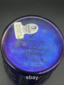 Fenton Art Glass Limited Edition 1996 Favrene Cut-Back Vase