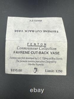 Fenton Art Glass Limited Edition 1996 Favrene Cut-Back Vase