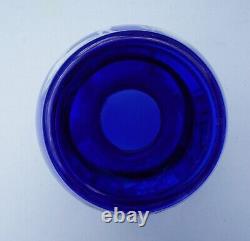 Fenton Art Glass Mary Gregory Cobalt Blue Vase Ruffle 10 Gold Band Hand Painted