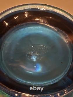 Fenton Atlantis Iridescent Smokey Blue Carnival Glass Vase