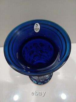 Fenton BLUE FAVRENE At Woodlands Edge Don Fenton Memorial Centennial Vase MINT