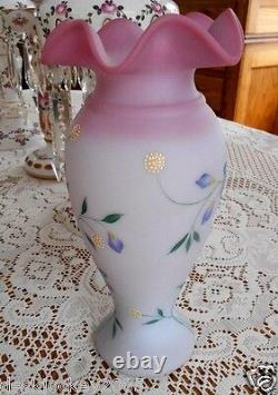 Fenton Blue Burmese 11 Inch Vase Le #725 / 2750 Yop 1999