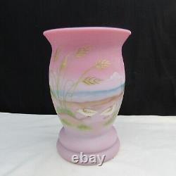 Fenton Blue Burmese Beach Haven Hand Painted Vase LE Special Order 2009 W2289