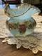 Fenton Blue Overlay Melon Vase Grapes Charleton