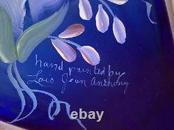 Fenton Cobalt Blue Celebration 75th Anniversary Vase Signed By Bill Fenton