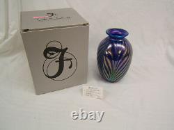 Fenton Cobalt Favrene Vase Limited 1098 of 1250 Signed MIB