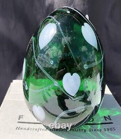 Fenton Dave Fetty Glass Hanging Hearts Egg with Box