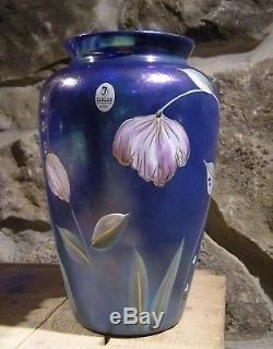 Fenton Felicity Favrene Vase Connoisseur Collection Kim Plauche Limited Blue