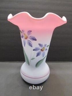 Fenton Glass 2001 Honor Collection 9.5 Blue Burmese Vase