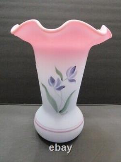 Fenton Glass 2001 Honor Collection 9.5 Blue Burmese Vase